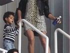 Irina Shayk leva filho de Cristiano Ronaldo para jogo do pai