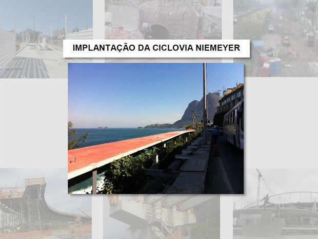 Documento mostra avanço das obras da ciclovia da Niemeyer (Foto: Reprodução)