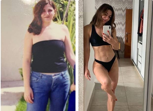Antes e depois de Karina Lucco (Foto: Reprodução/Instagram)