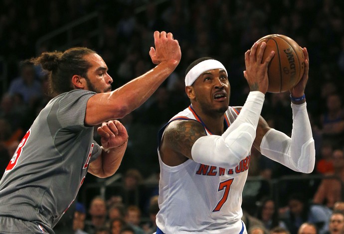 Carmelo Anthony no jogo entre Knicks x Bulls pela NBA (Foto:  Noah K. Murray-USA TODAY Sports)