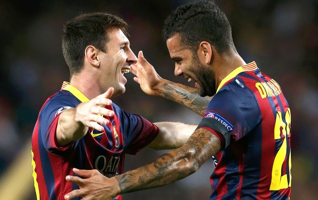 Messi comemora gol Barcelona e Ajax (Foto: Reuters) Messi comemora gol Barcelona e Ajax (Foto: Reuters)