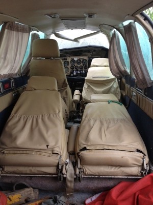 Avião foi encontrado caído em canavial, na zona rural (Foto: Luana Eid / G1)