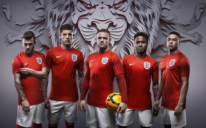 Uniforme vermelho da Inglaterra para a Copa de 2014 (Foto: Divulgação/Nike)