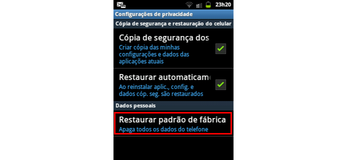 Para formatar, selecione a opção marcada em vermelho (Foto: Reprodução/Paulo Alves) (Foto: Para formatar, selecione a opção marcada em vermelho (Foto: Reprodução/Paulo Alves)) Para formatar, selecione a opção marcada em vermelho (Foto: Reprodução/Paulo Alves) (Foto: Para formatar, selecione a opção marcada em vermelho (Foto: Reprodução/Paulo Alves))