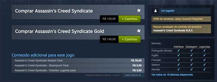 Coloque Assassins Creed Syndicate no carrinho e siga os passos (Foto: Reprodução/Felipe Vinha)