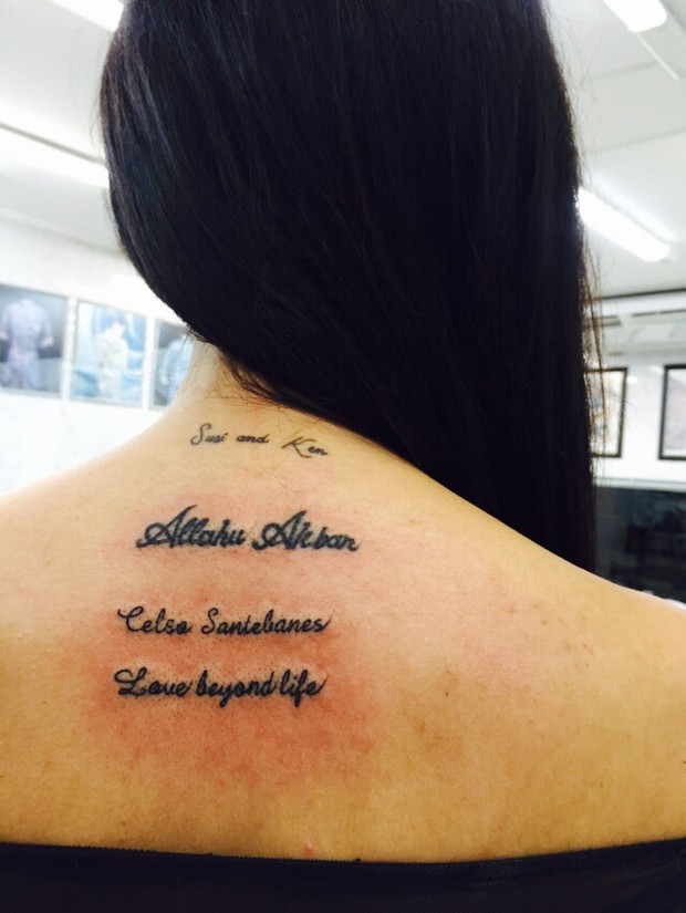Jennifer Pamplona mostra tatuagem feita para Celso Santebanes (Foto: Reprodução/Instagram)
