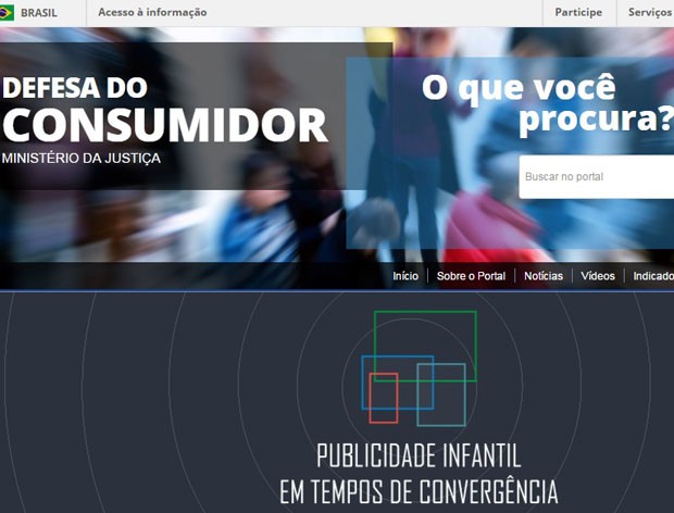 Portal de Defesa do Consumidor lançado pelo Ministério da Justiça (Foto: Reprodução)