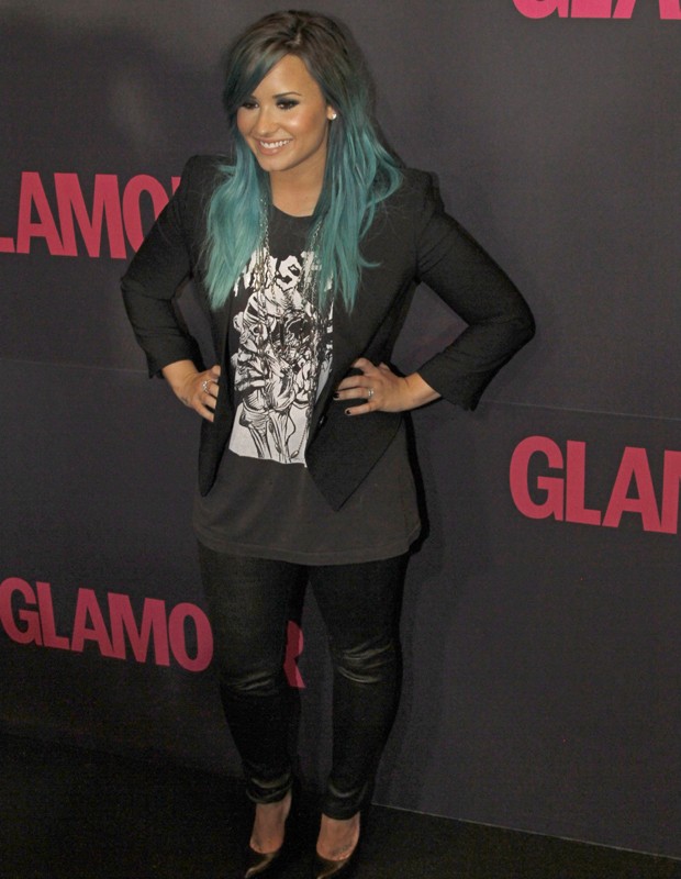 Demi Lovato na festa da revista Glamour (Foto: AP Exchange)