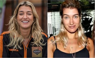 Antes e depois: Gabriela Pugliese recorreu a micropigmentação de sobrancelhas, que está na moda (Foto: EGO e TV Globo)