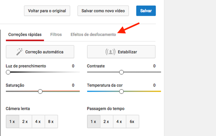 Seguindo até a página de efeitos de desfocamento para um vídeo do YouTube (Foto: Reprodução/Marvin Costa) (Foto: Seguindo até a página de efeitos de desfocamento para um vídeo do YouTube (Foto: Reprodução/Marvin Costa)) Seguindo até a página de efeitos de desfocamento para um vídeo do YouTube (Foto: Reprodução/Marvin Costa) (Foto: Seguindo até a página de efeitos de desfocamento para um vídeo do YouTube (Foto: Reprodução/Marvin Costa))