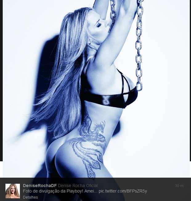 Denise Rocha posta no Twitter nova foto de divulgação da Playboy (Foto: Reprodução)