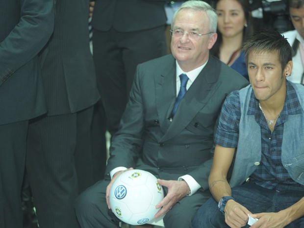 Neymar participou da coletiva da Volkswagen (Foto: Flavio Moraes/G1)