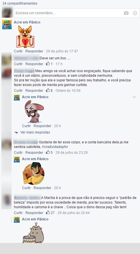 Os fãs sairam em defesa da cantora em postagem que faz piada com o corpo de Marília Mendonça  (Foto: Reprodução/Facebook)