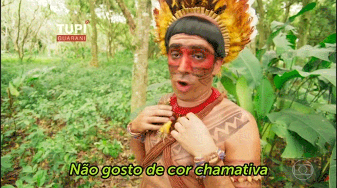 Obirajara fala suas cores favoritas (Foto: TV Globo)