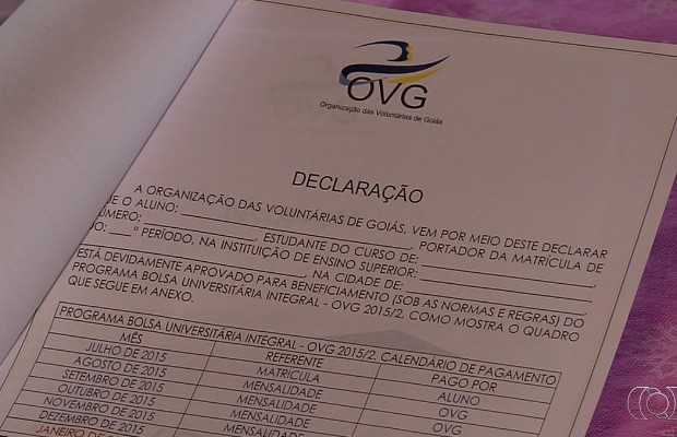 Preso suspeito de vender falsas bolsas de estudos da OVG, em Gois (Foto: Reproduo/TV Anhanguera)