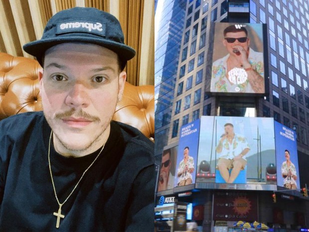 Ferrugem tem foto exposta na Times Square (Foto: Reprodução/Instagram)