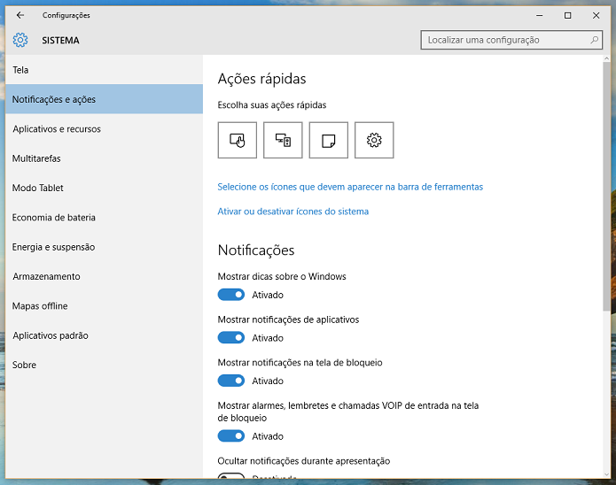 Selecione a opção de notificações para editar as preferências (Foto: Reprodução/Thiago Barros)