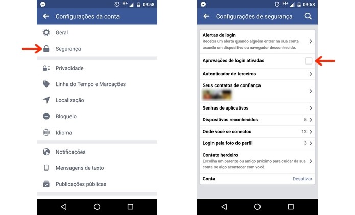 Caixa de Aprovações de login ativadas desmarcada (Foto: Reprodução/Raquel Freire)