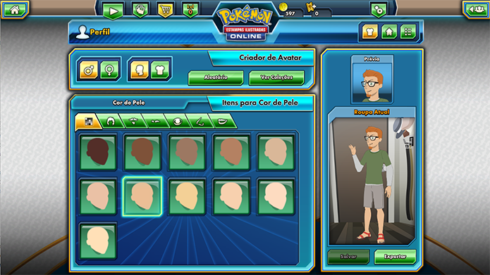 Edite seu personagem em Pokémon TCG (Foto: Reprodução/Murilo Molina)