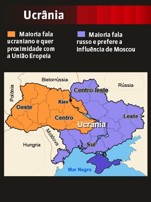 Ucrânia dividida (Foto: GloboNews)