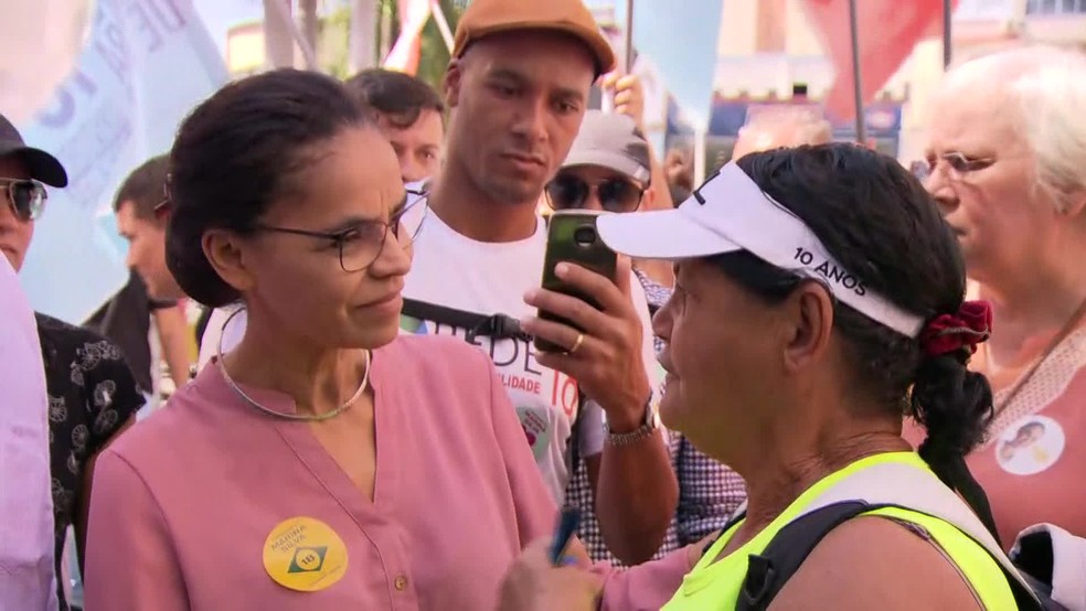 Candidata Marina Silva fez campanha na Baixada Fluminense (Foto: ReproduÃ§Ã£o / TV Globo)