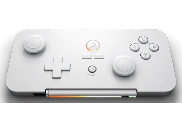 Controle do videogame GameStick; o console, ao ser guardado, fica acoplado na parte inferior do joystick (Foto: Divulgação)