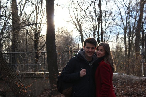 Alice Wegmann com o irmão Marco em Garmisch-Partenkirchen, Alemanha (Foto: Arquivo pessoal)