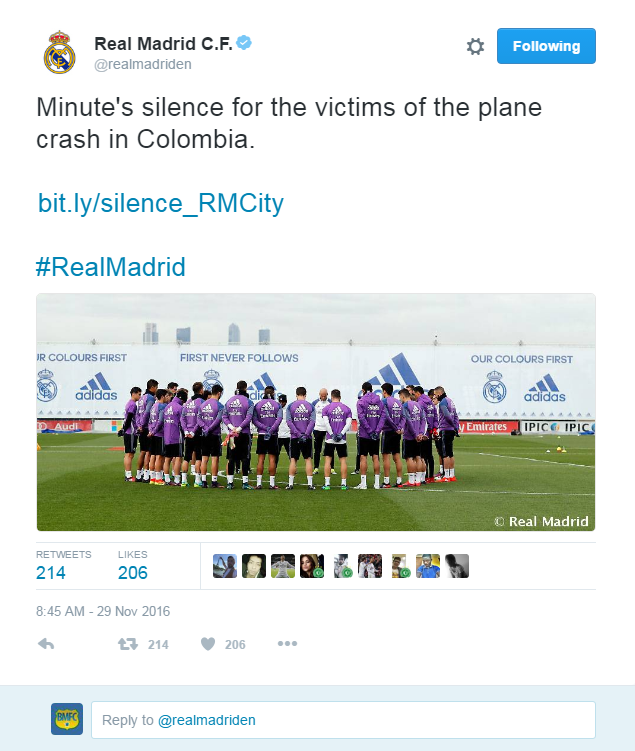 real madrid faz um minuto de silêncio