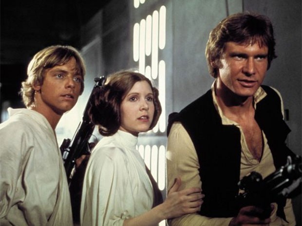 Mark Hamill, Carrie Fisher e Harrison Ford em cena de 'Guerra nas estrelas' (Foto: Divulgação) Mark Hamill, Carrie Fisher e Harrison Ford em cena de 'Guerra nas estrelas' (Foto: Divulgação)