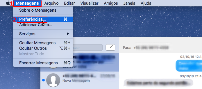 Acessando as preferências do iMessage (Foto: Reprodução/Edivaldo Brito)