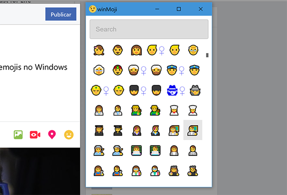 WinMoji pode exibir alguns códigos Unicode no lugar do emoji (Foto: Reprodução/Elson de Souza)