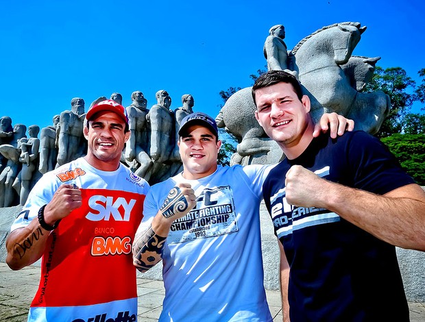 Vitor Belfort, Daniel Sarafian e Michael Bisping UFC  (Foto: Reprodução / Facebook)