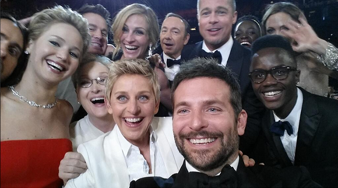 Selfie cheia de estrelas de cinema é a mais retuitada da história (Foto: Reprodução)