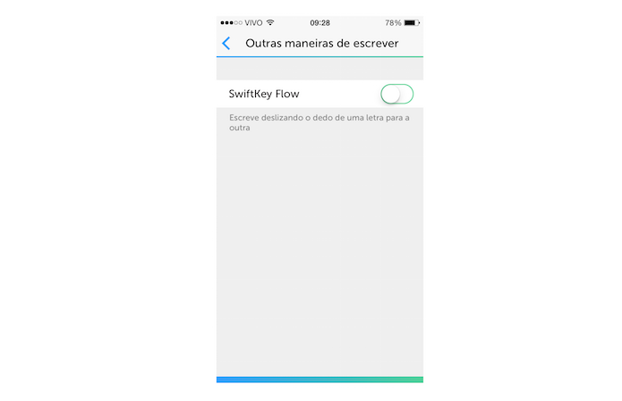 Desativando o modo de escrita Flow do SwiftKey para iOS (Foto: Reprodução/Marvin Costa)