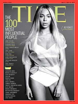 Beyoncé na capa da 'Time' com 'as pessoas mais influentes do mundo' em 2014 (Foto: Divulgação)