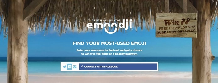 Botão de conexão com Facebook do Emoodji (Foto: Reprodução/Raquel Freire)