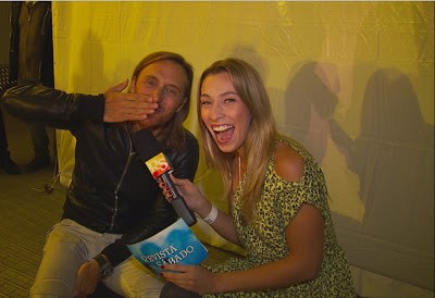 Naty Graciano bate um papo com David Guetta no Revista de Sábado (Foto: Reprodução / TV TEM)