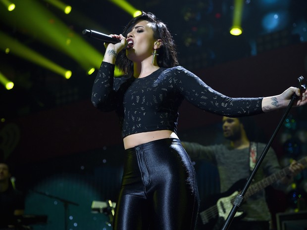 Demi Lovato em show em Washington, nos Estados Unidos (Foto: Jamie McCarthy/ Getty Images/ AFP)