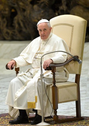 Papa Francisco durante audiência geral no Vaticano nesta quarta-feira (6) (Foto: Alberto Pizzoli/AFP)
