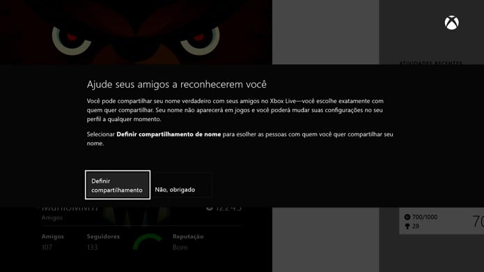 Leia os termos antes de aceitar o compartilhamento (Foto: Reprodução/Murilo Molina)