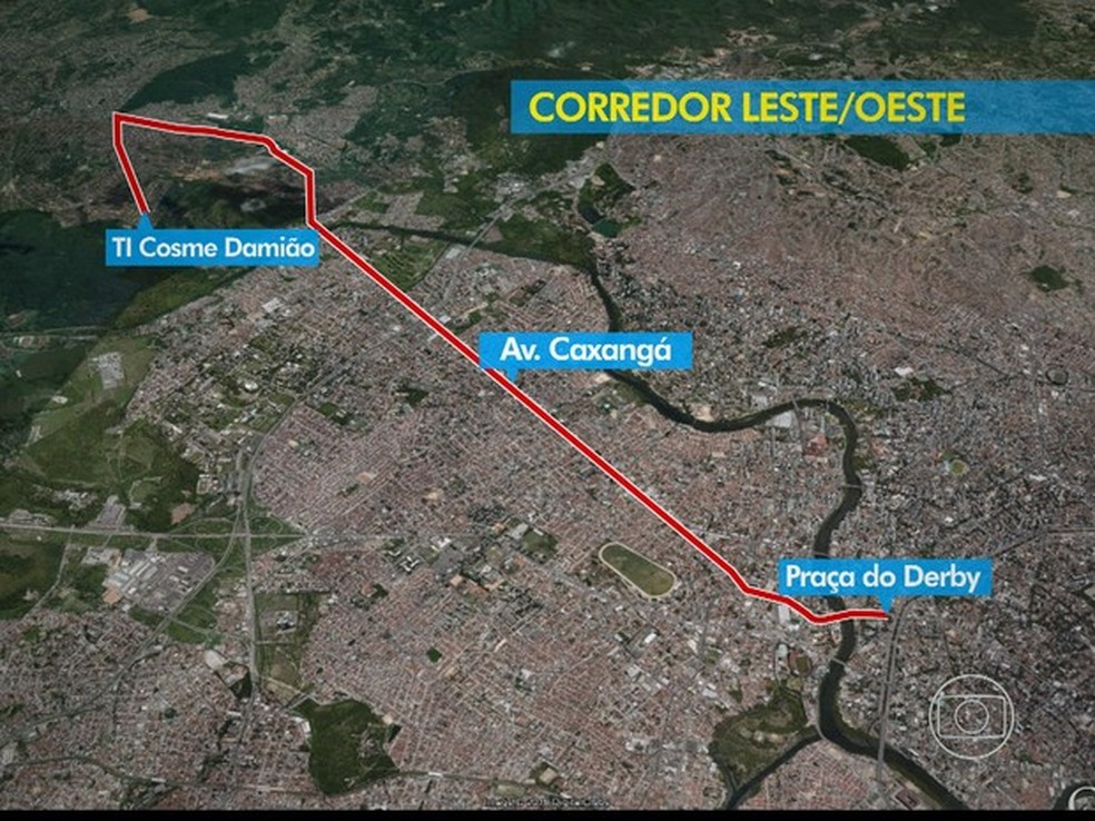 Corredor Leste/Oeste foi prometido para 2014, mas ainda não foi concluído (Foto: Reprodução/TV Globo)