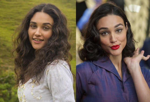 Débora Nascimento: cabelos cacheados antes e depois (Foto: Divulgação Globo)