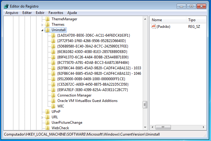 Procurando a localização das informações do aplicativo no registro do Windows (Foto: Reprodução/Edivaldo Brito)
