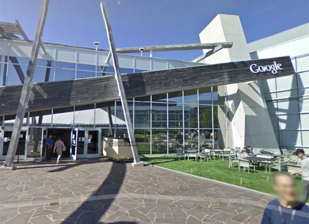 Imagem da sede do Google, vista no Street View (Foto: Reprodução)