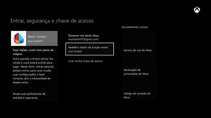Xbox One: como reconfigurar o reconhecimento facial do Kinect (Foto: Reprodução/Murilo Molina)