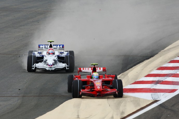 No GP do Bahrein de 2008, vitória de Felipe Massa após duelo com Robert Kubica (Foto: Getty Images)