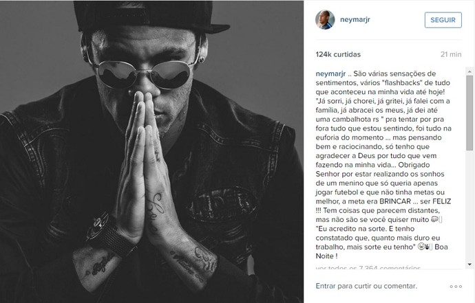 Neymar, instagram (Foto: Reprodução / Instagram)