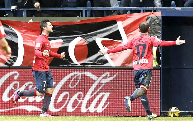 Nino comemora gol do Osasuna contra o Deportivo La Coruña (Foto: Agência EFE)
