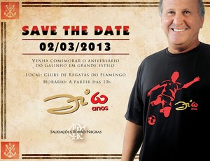 Convite Aniversário do Zico no Flamengo (Foto: Divulgação)