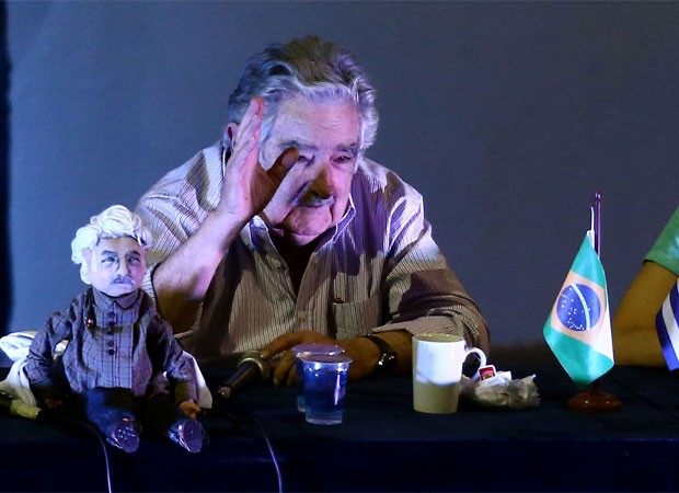Ex-presidente do Uruguai José Mujica durante debate com jovens (Foto: Wilton Junior/Estadão Conteúdo)